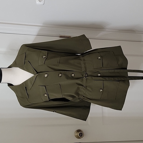 Linea by Louis Dell'Olio Size M Dark Olive Green Safari Shirt, Excellent Cond. - Picture 1 of 13